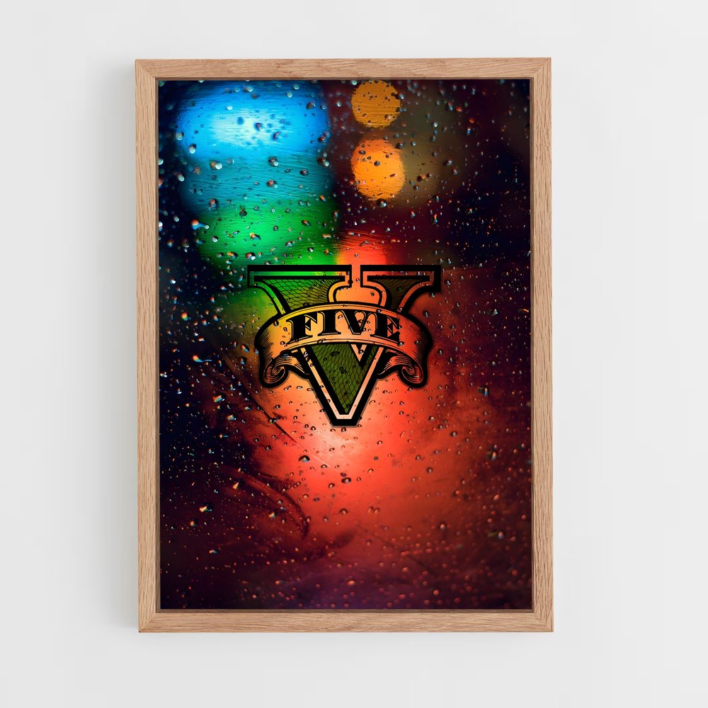 Poster Vitrage Pluvieux – affiche GTA V (vue 4)